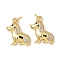 Brass Micro Pave Cubic Zirconia Pendants, Rack Plating, Lead Free & Cadmium Free, Long-Lasting Plated, with Jump Ring, Real 18K Gold Plated, Dog, 15.5x16x2.5mm, Hole: 3.5mm