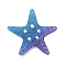 Gradient Color Opaque Resin Decoden Cabochons, Starfish, Dodger Blue, 33x35x9.5mm