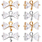 20Pcs 2 Colors Brass Connector Charms, with Micro Pave Clear Cubic Zirconia, Bowknot, Mixed Color, 6.5~7x12x3.5mm, Hole: 1mm, 10pcs/color