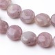 Gefärbt flache runde natürliche rosa Turmalin Perlen Stränge X-G-K089-A-02-1
