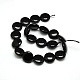 Natural Flat Round Obsidian Beads Strands G-L246-06-2