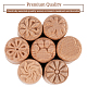 Olycraft 7 pièces outils de poterie en bois timbres colonne timbres en bois timbres en bois naturel avec des motifs mixtes pour l'argile cadeau d'anniversaire de noël AJEW-FG0001-02-6