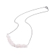 Set di gioielli con perline di quarzo rosa naturale SJEW-JS01231-06-4