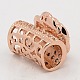CZ Jewelry Findings Brass Micro Pave Cubic Zirconia Hollow Curved Tube Beads ZIRC-M014-04-NR-3