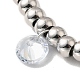 Flaches rundes Charm-Armband aus Kristall-Strass mit 201 runden Edelstahlperlen für Frauen BJEW-B057-21P-3
