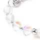 Bracelet en perles de lapis-lazuli naturel (teint) et pierre de lune synthétique et perle BJEW-TA00058-5