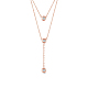 SHEGRACE 925 Sterling Silver Double Layered Necklace JN635B-1