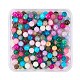 225 Stück 15 Stil gefärbte runde Perlen aus natürlicher weißer Jade G-SZ0001-07-7