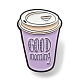 Чашка горячего напитка с эмалированными булавками со словом «доброе утро» JEWB-K016-09A-EB-1