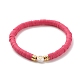 Perles heishi en argile polymère faites à la main bracelets extensibles sertis de perles à motif coeur pour femmes BJEW-JB07449-7