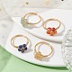 4 anillo de dedo de estrella de piedras preciosas naturales mezcladas de 4 estilos. RJEW-TA00086-2