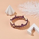 Ensemble de bracelets extensibles en perles de bois naturel BJEW-JB08497-2
