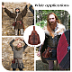 GORGECRAFT Medieval Leather Drawstring Pouch Vintage Printed Waist Bag Portable Brown Fanny Pack Dice Coin Purse for Women Men Hiking Waist Packs Costume Accessories AJEW-WH0285-05-5