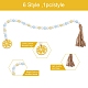 Crafans 6pcs 6 style bois & décoration pendentif perlé à franges HJEW-CF0001-15-4