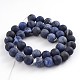 Frosted Natural Sodalite Round Bead Strands G-F231-01-8mm-2