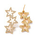 Star Long Brass Earrings ZIRC-Z018-23G-2