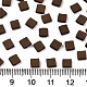 2ホールガラスシードビーズ  不透明なつや消し色  長方形  ココナッツブラウン  5x4.5~5.5x2~2.5mm  穴：0.5~0.8mm  約1180個/袋 SEED-S031-L-ST46F-2