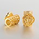 Brass Micro Pave Cubic Zirconia Curved Tube Beads ZIRC-J004-08G-1