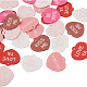 Beadthoven 30個 6色 バレンタインデー 不透明アクリルパーツ  言葉とハート  ミックスカラー  27x30x1.7mm  穴：2.3mm  5個/カラー SACR-BT0001-03-3