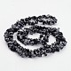 Naturschneeflocke Obsidian Perlen Stränge F018-2