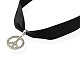 Trendy Satin Ribbon Choker Pendant Necklaces for Women NJEW-PJN861-3