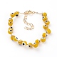 Bracelets de perles faits à la main au chalumeau mauvais œil BJEW-JB05856-2