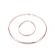 304 Stainless Steel Choker Necklaces and Bangles Jewelry Sets SJEW-L144-A01-RG-1
