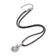Ocean Theme Alloy Pendant Necklace with Imitation Leather Cords NJEW-JN04495-5