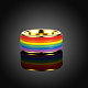 316l arcobaleno in acciaio al titanio anelli a larga banda alla moda RJEW-BB07180-8A-2