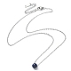 Ожерелья с подвесками из натурального лазурита и круглыми бусинами NJEW-JN04551-03-2