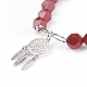 Bracelets en perles de jaspe rouge naturel avec breloque BJEW-O162-D07-2