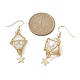 Shell Pearl Dangle Earrings EJEW-JE05498-01-3