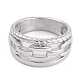 ユニセックス304ステンレススチールフィンガー指輪  円形  ステンレス鋼色  サイズ6~9  6~12mm  内径：16.5~18.9mm RJEW-K233-12-P-1