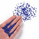 （詰め替えサービスあり）ガラスシードビーズ  不透明な色の光沢の  ラウンド  ブルー  8/0  3mm  穴：1mm  約12 G /袋 SEED-C021-3mm-128-4