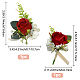 Craspire 2 pz 2 stile panno di seta imitazione fiore all'occhiello corpetto rosa AJEW-CP0001-61C-2