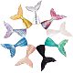 PandaHall Elite 40pcs 10 Colors Mermaid Tail Resin Cabochons Fish Tail Slime Charms Flat Back Embellishments for DIY Phone Case Decoration Scrapbooking DIY Crafts CRES-PH0003-22-1