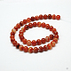 Natural Red Agate Bead Strands G-G880-05-6mm-3