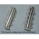 4-strands Brass Slide Lock Clasps KK-Q357-3-2
