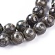 Fili di perle di agata dzi naturale tibetana a 3 occhio G-F354-18A-3