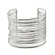 304 Stainless Steel Multi Line Cuff Bangles BJEW-E079-01P-1