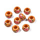 Undurchsichtige Unterlegscheibe-Perlen aus Acryl mit Blumendruck SACR-S305-27-I04-1