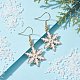 Boucles d'oreilles pendantes en forme de flocon de neige en alliage et émail EJEW-JE05549-2
