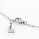 304 Stainless Steel Chain Heart Charm Bracelets BJEW-L406-64-3