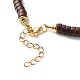 Disc Coconut & Mixed Stone Beaded Necklace for Girl Women NJEW-JN03699-5