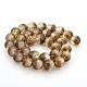 Handmade Two Tone Gold Sand Lampwork Round Beads Strands LAMP-O007-01G-2
