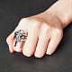 Superfindings maschera gotica anello per dito anello in acciaio al titanio anello per dito punk vintage per uomo donna anelli in argento personalizzati per accessori costume cosplay RJEW-WH0001-12B-4