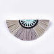 ボヘミアスタイルラフィア装飾アクセサリー  不織布と  扇状  カラフル  77~91x40~42.5x3.5~5mm FIND-T060-002F-2