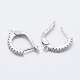 Brass Micro Pave Cubic Zirconia Hoop Earring Findings with Latch Back Closure KK-K220-08P-2