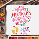 FINGERINSPIRE Happy Mother's Day Stencils 29.7x21cm Flower Wreath Baby Foot Pattern Decoration Stencils Best Mom Ever Drawing Stencil for Painting on Wood DIY-WH0202-154-6