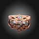 Классические полые кольца из латуни с цирконием из настоящего розового золота для женщин RJEW-BB06777-7-2